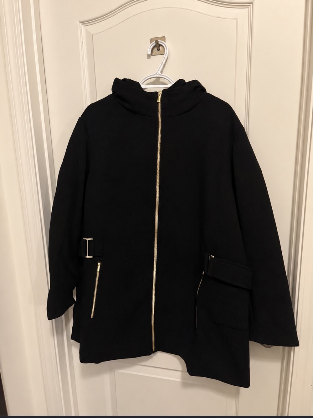 Avenue Black Leopard Lined Fleece Coat Plus Size 22/24 NWT